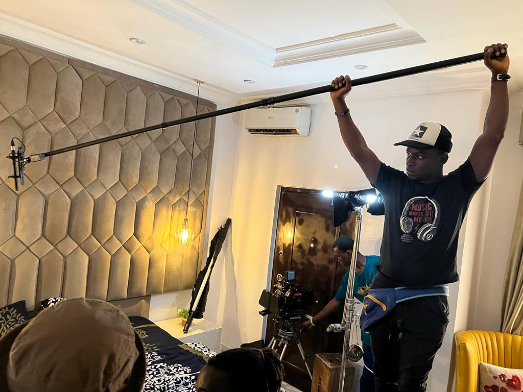 Habib in action on set